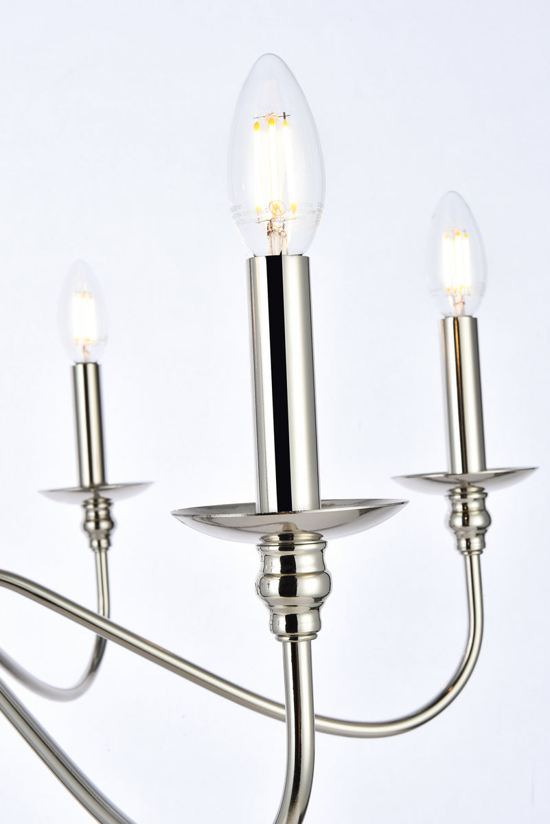 Elegant Lighting - LD5056D30PN - Six Light Chandelier - Rohan - Polished Nickel