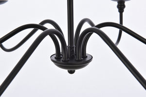 Elegant Lighting - LD5056D30MB - Six Light Chandelier - Rohan - Matte Black