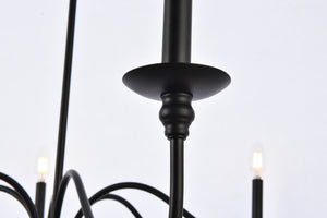 Elegant Lighting - LD5056D30MB - Six Light Chandelier - Rohan - Matte Black