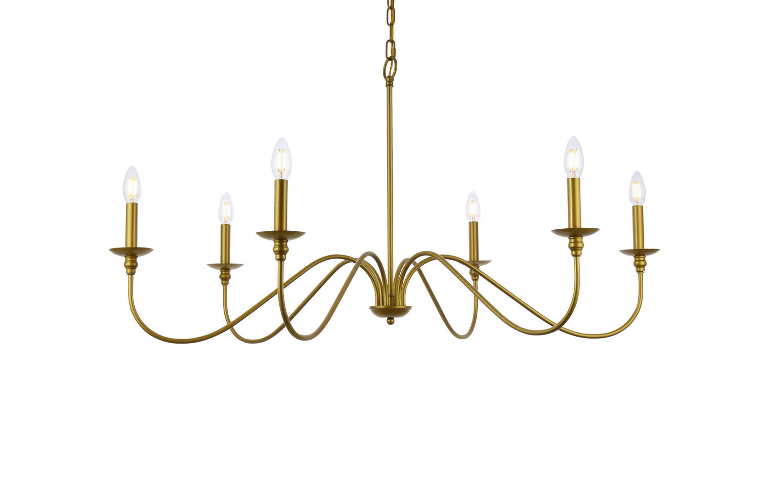 Elegant Lighting - LD5056D42BR - Six Light Chandelier - Rohan - Brass