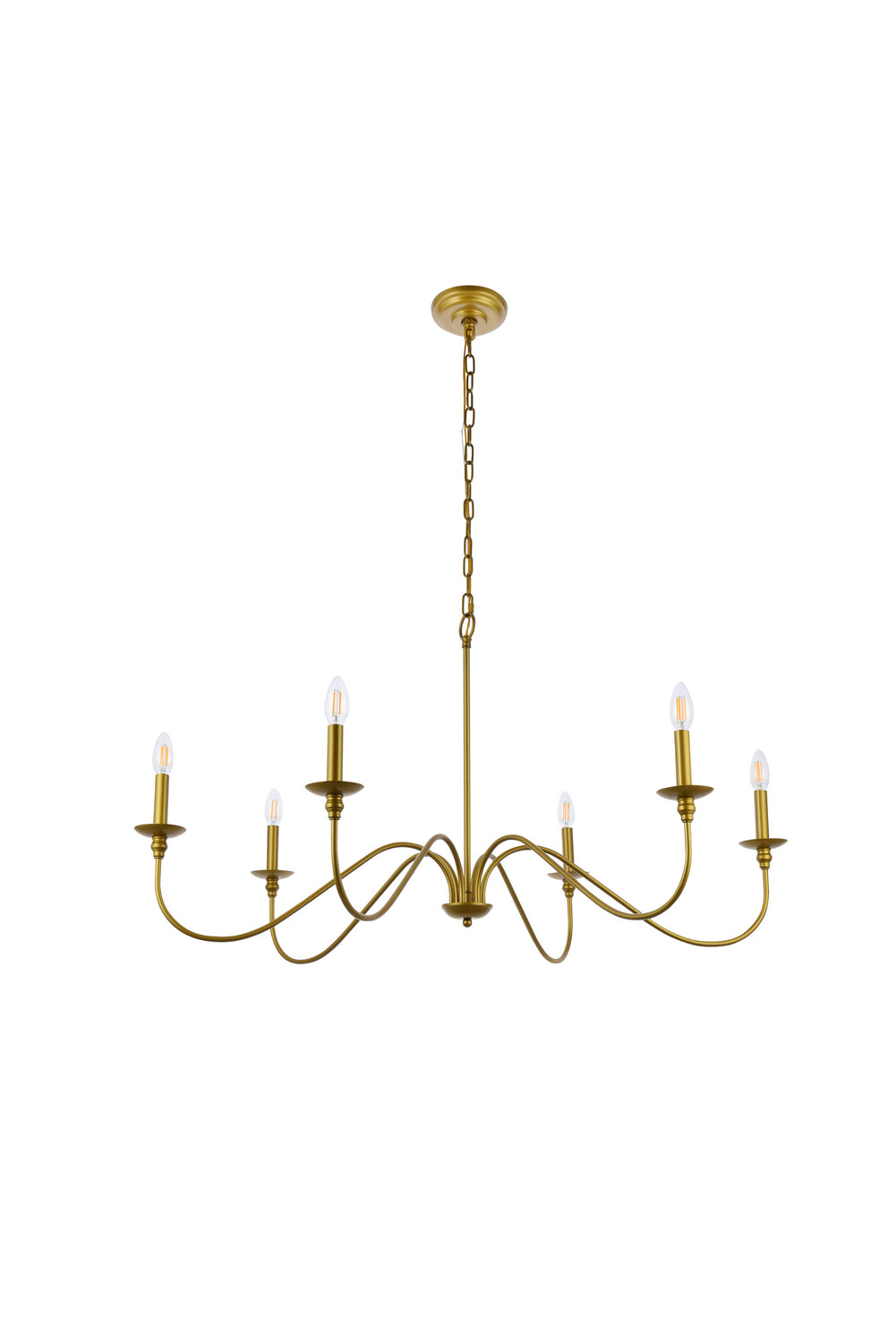 Elegant Lighting - LD5056D42BR - Six Light Chandelier - Rohan - Brass