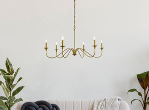 Elegant Lighting - LD5056D42BR - Six Light Chandelier - Rohan - Brass