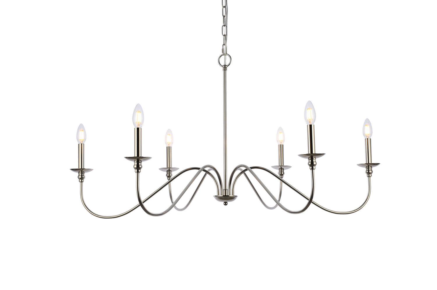 Elegant Lighting - LD5056D42PN - Six Light Chandelier - Rohan - Polished Nickel