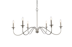 Elegant Lighting - LD5056D42PN - Six Light Chandelier - Rohan - Polished Nickel