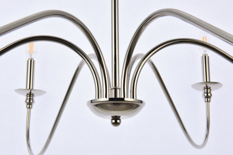 Elegant Lighting - LD5056D42PN - Six Light Chandelier - Rohan - Polished Nickel