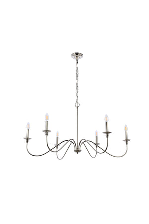 Elegant Lighting - LD5056D42PN - Six Light Chandelier - Rohan - Polished Nickel
