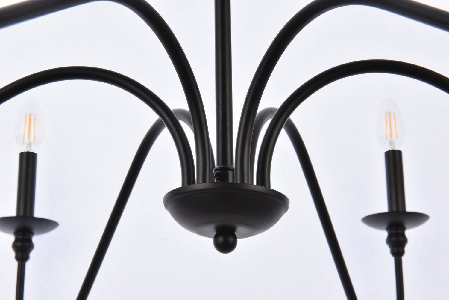 Elegant Lighting - LD5056D42MB - Six Light Chandelier - Rohan - Matte Black