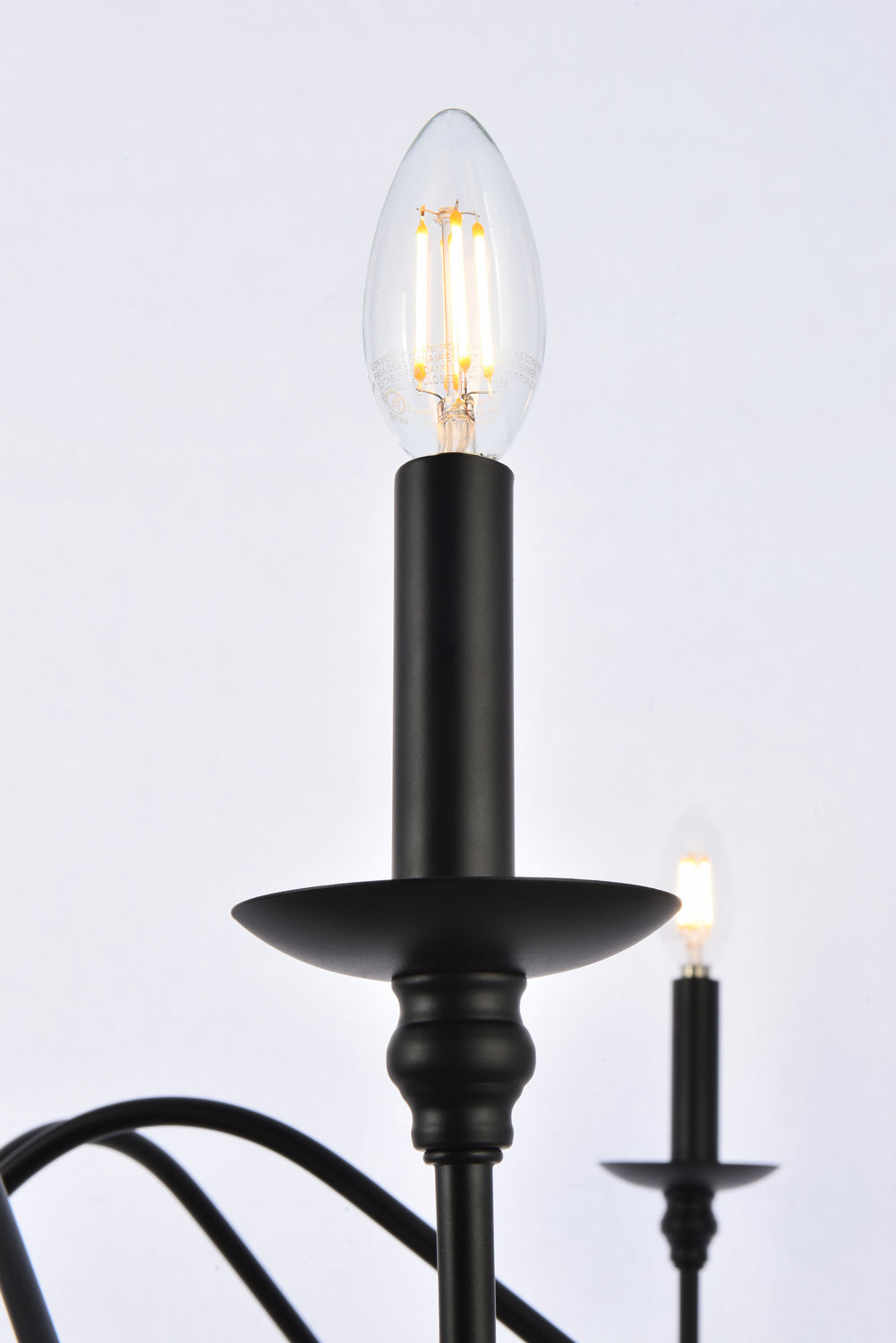 Elegant Lighting - LD5056D42MB - Six Light Chandelier - Rohan - Matte Black