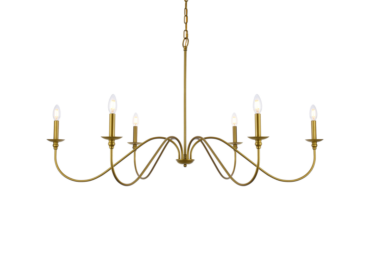 Elegant Lighting - LD5056D48BR - Six Light Chandelier - Rohan - Brass