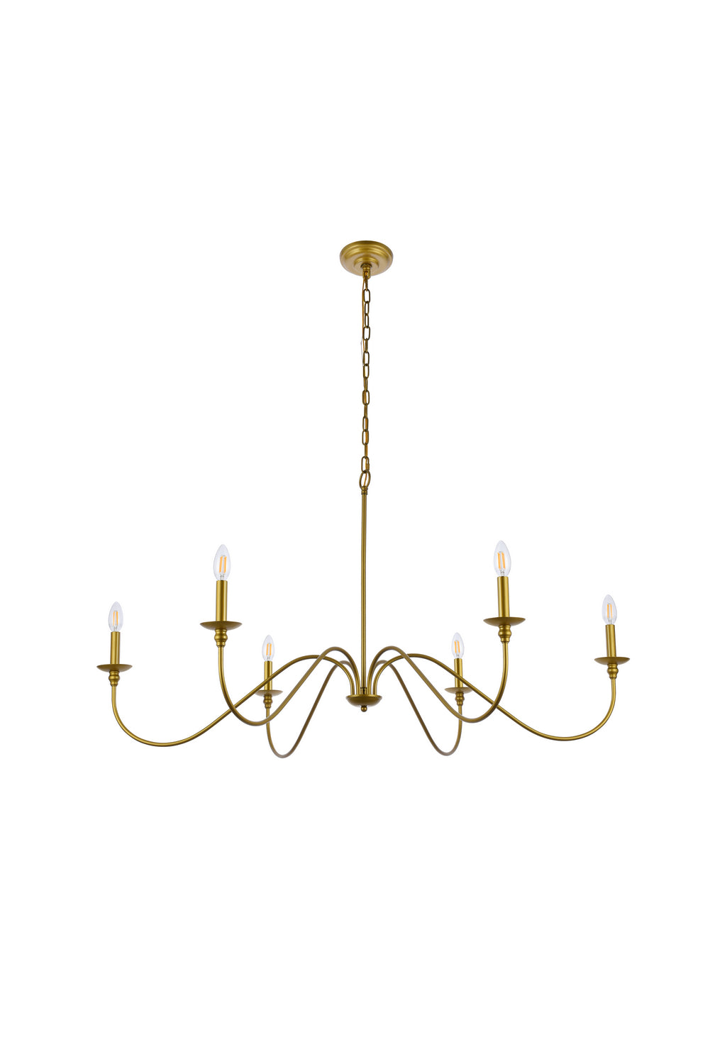 Elegant Lighting - LD5056D48BR - Six Light Chandelier - Rohan - Brass