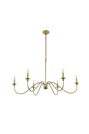 Elegant Lighting - LD5056D48BR - Six Light Chandelier - Rohan - Brass