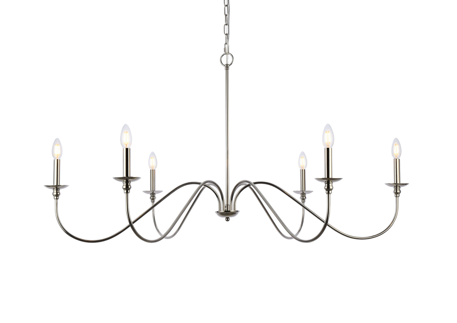 Elegant Lighting - LD5056D48PN - Six Light Chandelier - Rohan - Polished Nickel