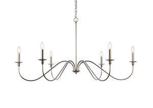 Elegant Lighting - LD5056D48PN - Six Light Chandelier - Rohan - Polished Nickel