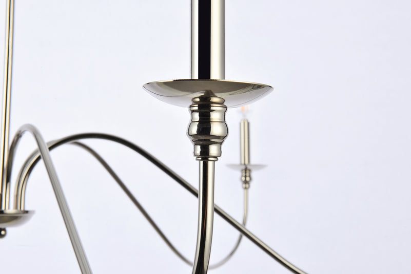 Elegant Lighting - LD5056D48PN - Six Light Chandelier - Rohan - Polished Nickel