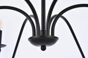 Elegant Lighting - LD5056D48MB - Six Light Chandelier - Rohan - Matte Black