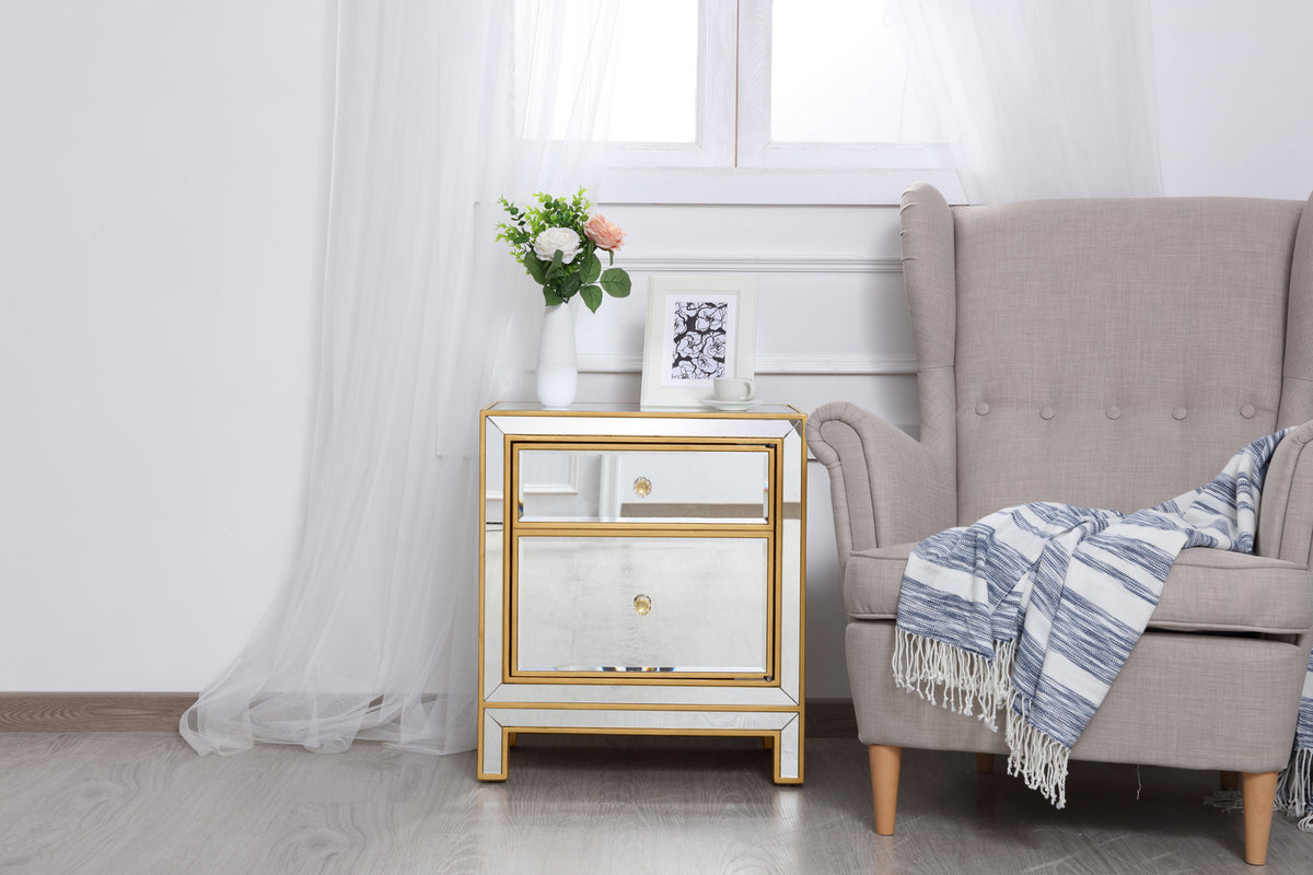 Elegant Lighting - MF72016G - Nightstand - REFLEXION - Antique gold