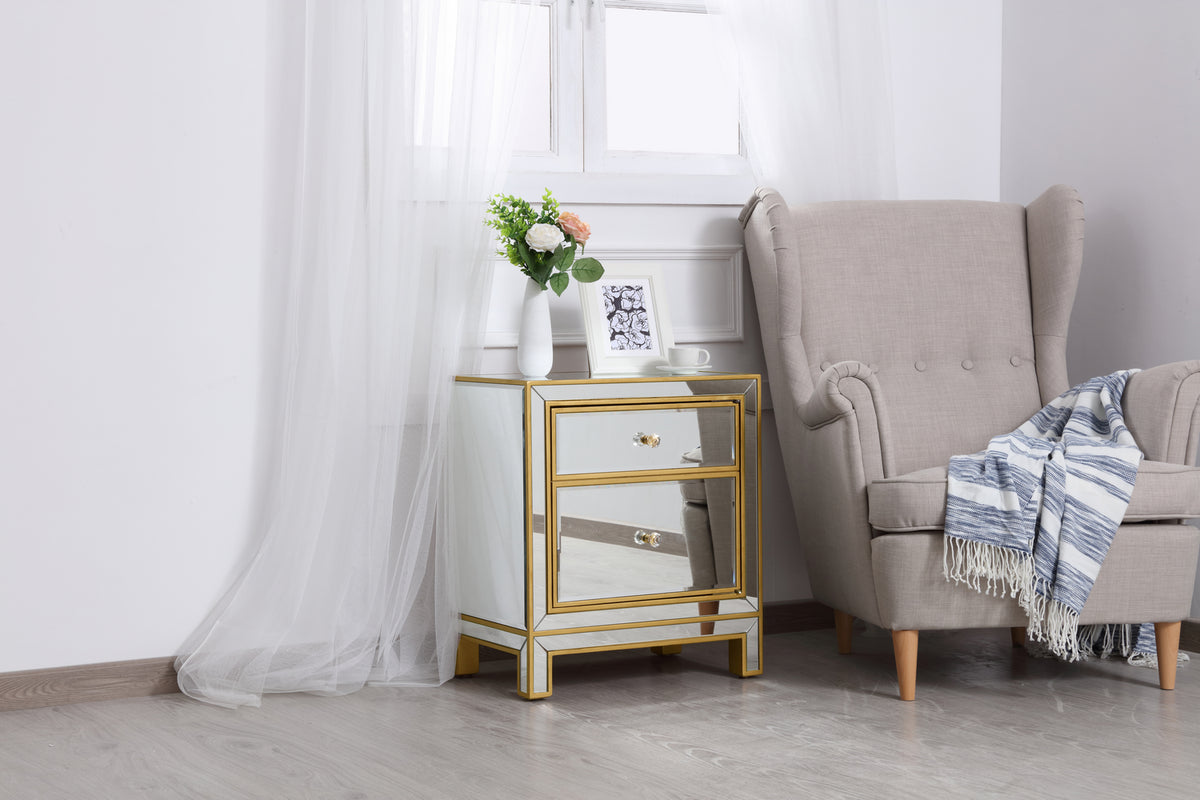 Elegant Lighting - MF72016G - Nightstand - REFLEXION - Antique gold
