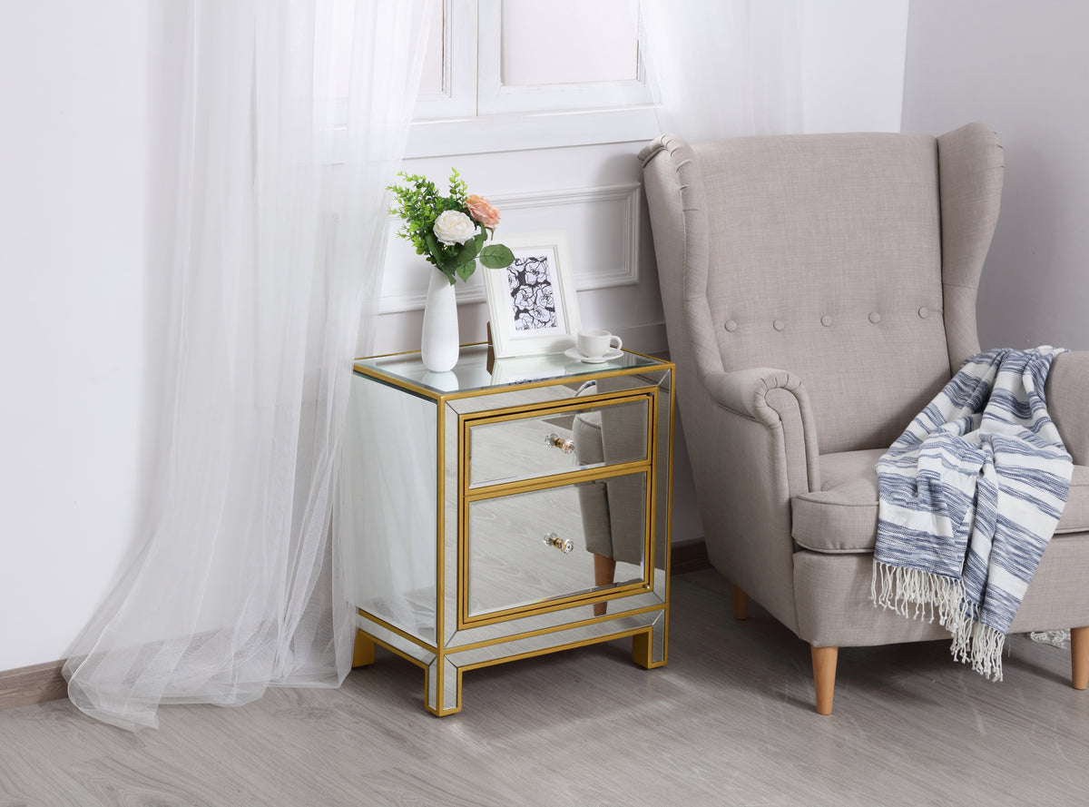 Elegant Lighting - MF72016G - Nightstand - REFLEXION - Antique gold