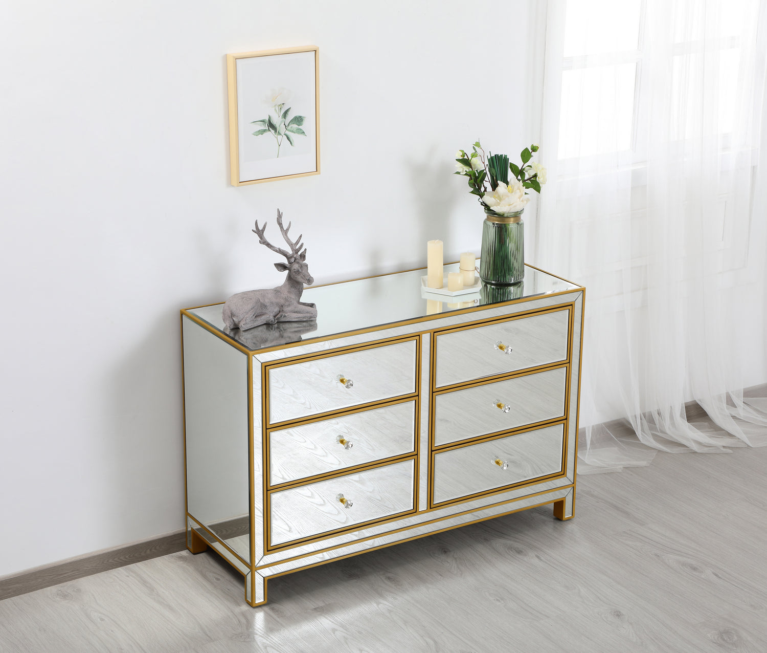 Elegant Lighting - MF72017G - Dresser - REFLEXION - Antique Gold