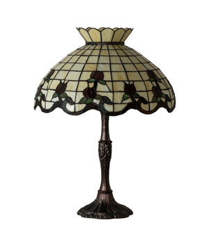 Meyda Tiffany - 104175 - Three Light Table Lamp - Roseborder - Mahogany Bronze