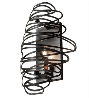 Meyda Tiffany - 229531 - One Light Wall Sconce - Cyclone - Textured Black