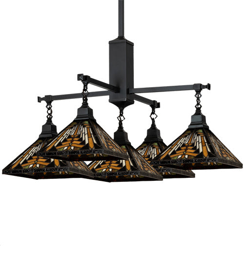 Meyda Tiffany - 231691 - Five Light Chandelier - Nuevo Mission - Craftsman Brown