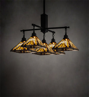 Meyda Tiffany - 231691 - Five Light Chandelier - Nuevo Mission - Craftsman Brown