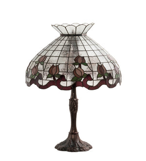 Meyda Tiffany - 232794 - Three Light Table Lamp - Roseborder - Mahogany Bronze