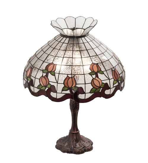 Meyda Tiffany - 232794 - Three Light Table Lamp - Roseborder - Mahogany Bronze