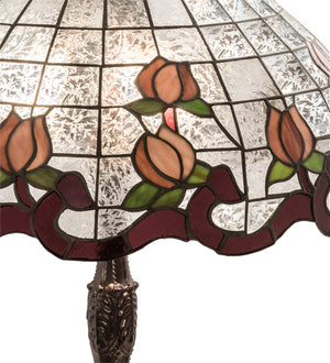 Meyda Tiffany - 232794 - Three Light Table Lamp - Roseborder - Mahogany Bronze