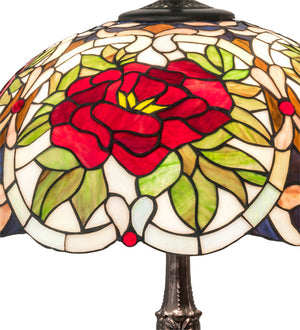 Meyda Tiffany - 232798 - Three Light Table Lamp - Renaissance Rose - Mahogany Bronze