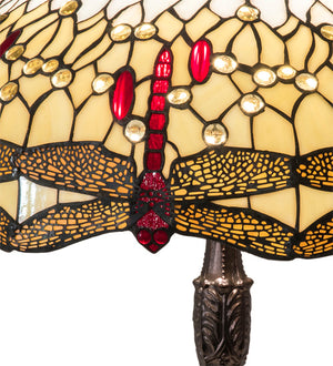 Meyda Tiffany - 232803 - Three Light Table Lamp - Tiffany Hanginghead Dragonfly - Mahogany Bronze