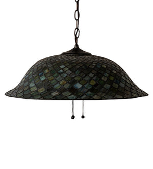 Meyda Tiffany - 36856 - Three Light Pendant - Tiffany Fishscale - Mahogany Bronze