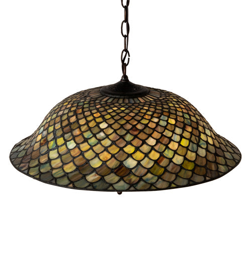 Meyda Tiffany - 36856 - Three Light Pendant - Tiffany Fishscale - Mahogany Bronze