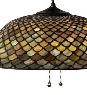 Meyda Tiffany - 36856 - Three Light Pendant - Tiffany Fishscale - Mahogany Bronze