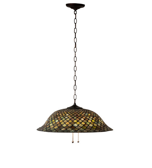 Meyda Tiffany - 36856 - Three Light Pendant - Tiffany Fishscale - Mahogany Bronze