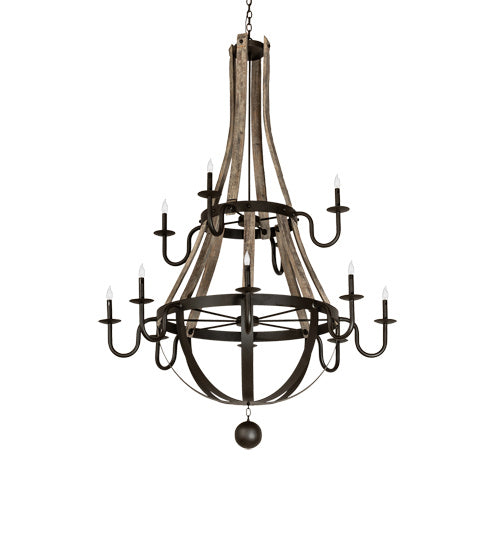 Meyda Tiffany - 230170 - 12 Light Chandelier - Barrel Stave - Oil Rubbed Bronze