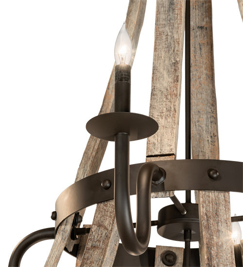 Meyda Tiffany - 230170 - 12 Light Chandelier - Barrel Stave - Oil Rubbed Bronze