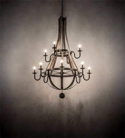 Meyda Tiffany - 230170 - 12 Light Chandelier - Barrel Stave - Oil Rubbed Bronze