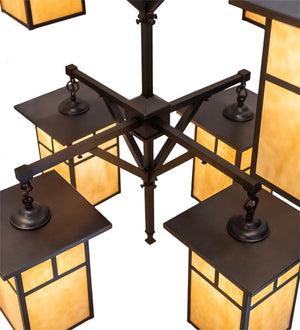 Meyda Tiffany - 230270 - Eight Light Chandelier - Hyde Park - Craftsman Brown