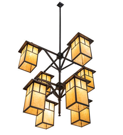 Meyda Tiffany - 230270 - Eight Light Chandelier - Hyde Park - Craftsman Brown