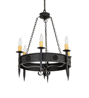 Meyda Tiffany - 234341 - Six Light Chandelier - Calandra - Chestnut