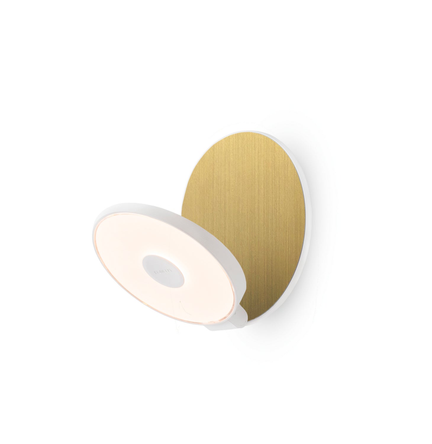 Koncept - GRW-S-MWT-BRS-HW - LED Wall Sconce - Gravy - Matte White, Brushed Brass