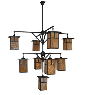 Meyda Tiffany - 230747 - Nine Light Chandelier - Hyde Park - Craftsman Brown