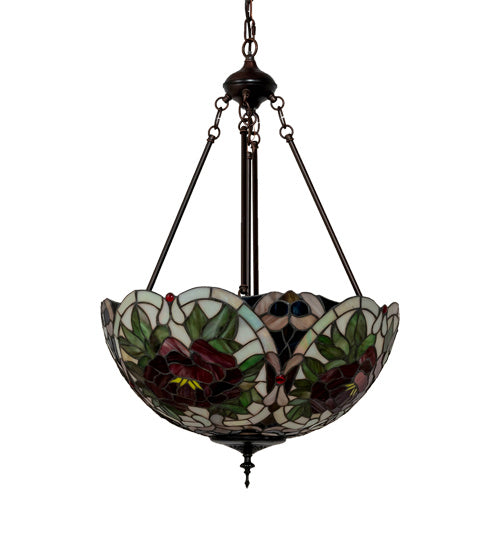 Meyda Tiffany - 232775 - Three Light Pendant - Renaissance Rose - Mahogany Bronze