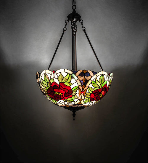 Meyda Tiffany - 232775 - Three Light Pendant - Renaissance Rose - Mahogany Bronze