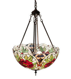 Meyda Tiffany - 232775 - Three Light Pendant - Renaissance Rose - Mahogany Bronze