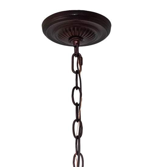 Meyda Tiffany - 232778 - Three Light Pendant - Tiffany Rosebush - Mahogany Bronze