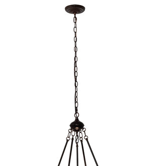 Meyda Tiffany - 232778 - Three Light Pendant - Tiffany Rosebush - Mahogany Bronze