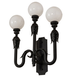 Meyda Tiffany - 233089 - Three Light Wall Sconce - Strasbourg - Fine Textured Black